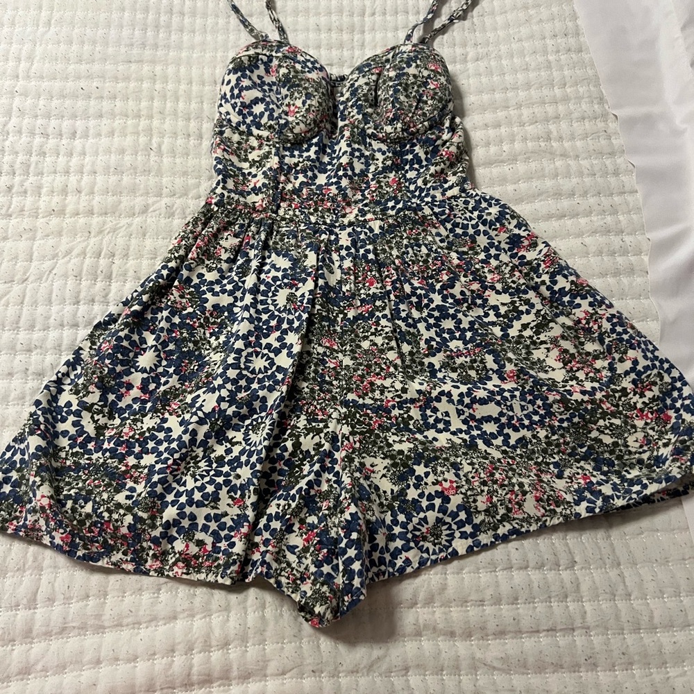 Abercrombie & Fitch Floral Dress - Blue and Pink